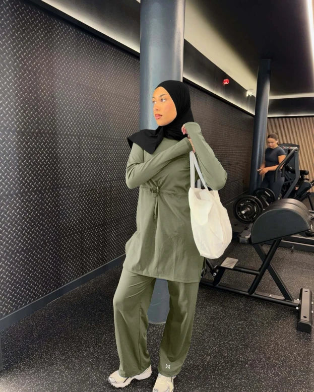 Workout - Ensemble d’entraînement  Modest Vert Olive - 3 pièces