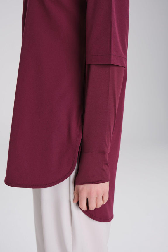 Modest Active Long-Sleeve Zippered Blue Modest Training T-Shirt TC4