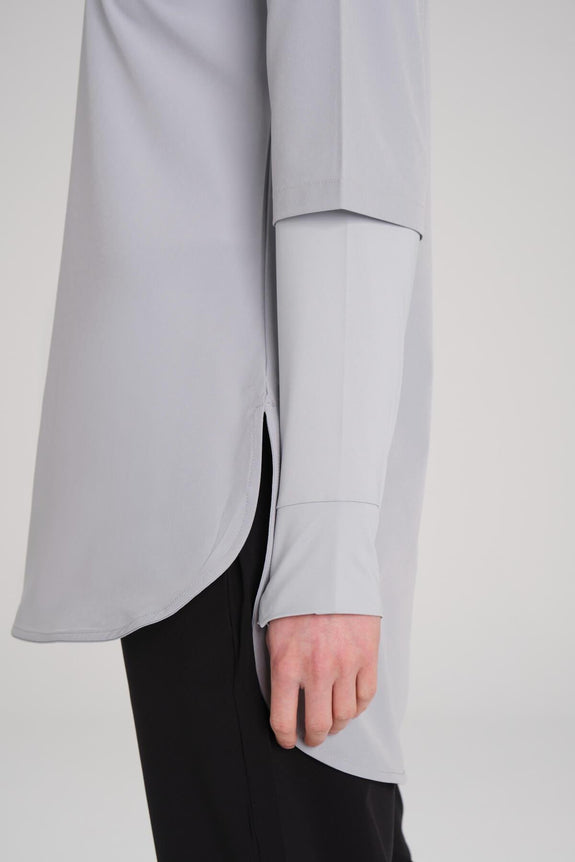 Modest Active Long-Sleeve Zippered Blue Modest Training T-Shirt TC6